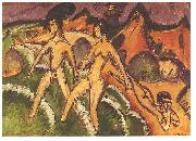 Female nudes striding into the sea Ernst Ludwig Kirchner